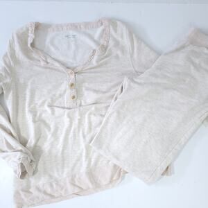 Soft Surroundings 2 Piece Loungewear Casual Set Medium Oatmeal/Cream Casual
